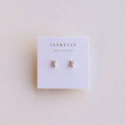 Jax Kelly Emerald Baguette Earrings in Lilac
