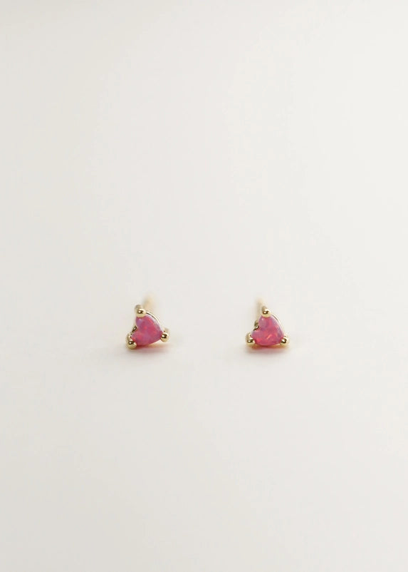 Jax Kelly Pink Opal Heart Earrings