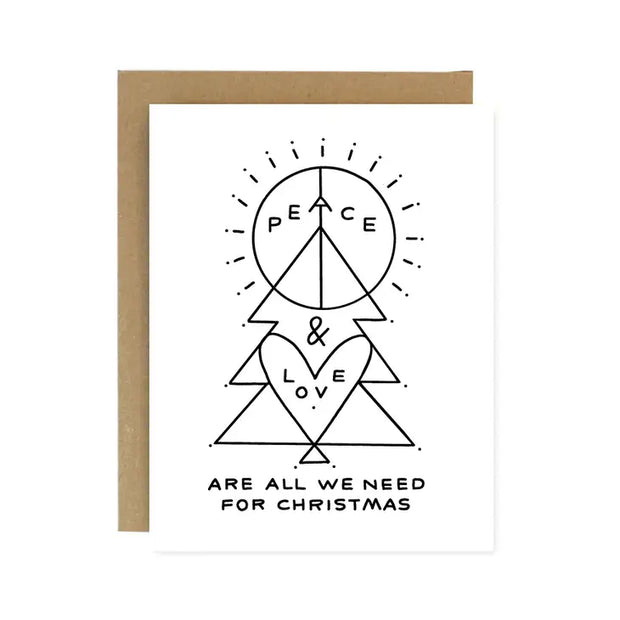 Worthwhile Paper Peace & Love Christmas Card