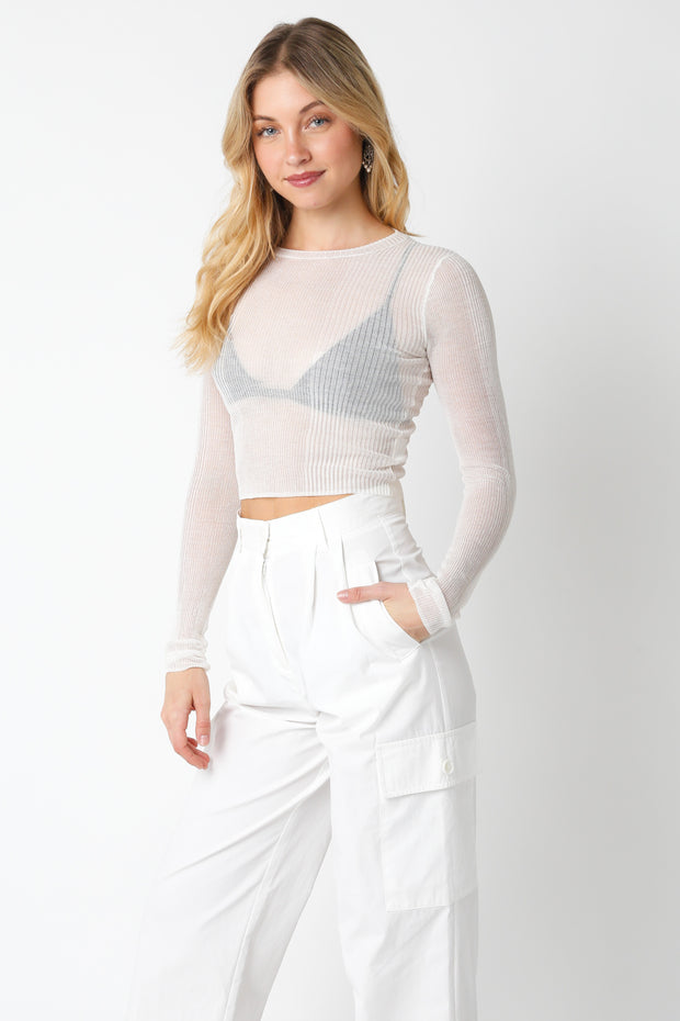 Olivaceous Allie Top in Off White