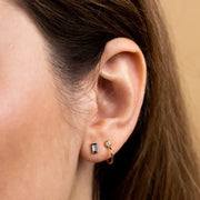 Jax Kelly Emerald Baguette Earrings in Sapphire