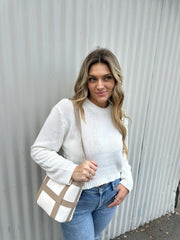 Olivaceous Perry Sweater in White