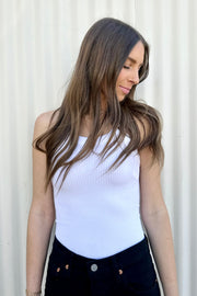 Free People Ribbed Seamless Tank in White