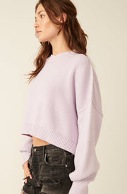 Free People Easy Street Crop Pullover in Frost Lavender