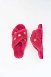 Nalim Bejeweled Slippers in Pink