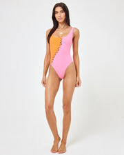 L Space Solstice One Piece in Tangerine/Guava
