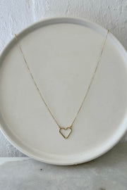 May Martin Heart Outline Necklace