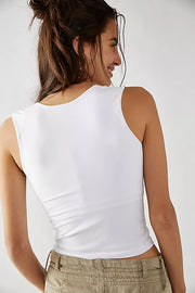 Free People Clean Lines Muscle Cami in White