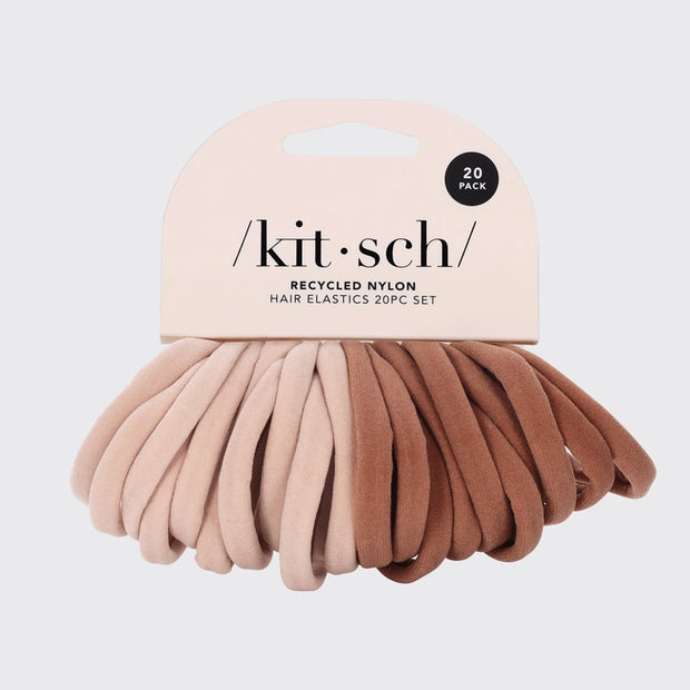 Kitsch Nylon Hair Elastics in Blush