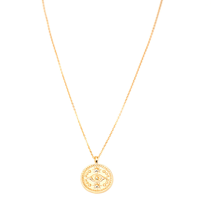 May Martin Evil Eye Coin Necklace