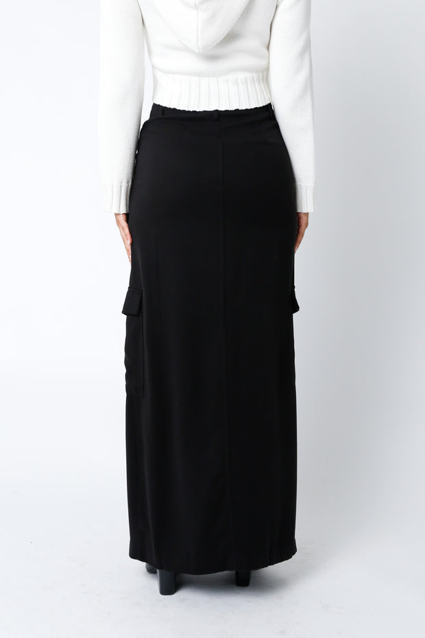 Olivaceous Taylor Maxi Skirt in Black
