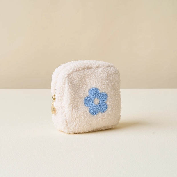 Teddy Pouch Flower in Blue - Small