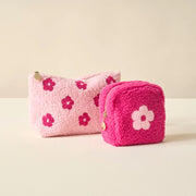 Teddy Pouch Flower in Pink - Small