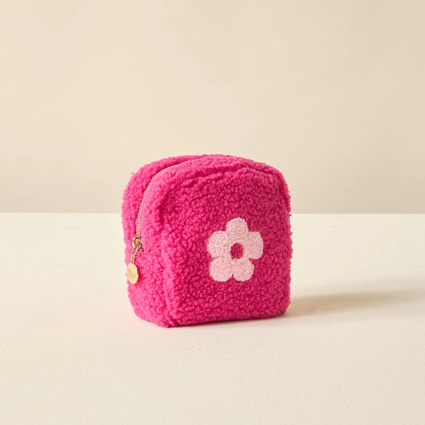 Teddy Pouch Flower in Pink - Small