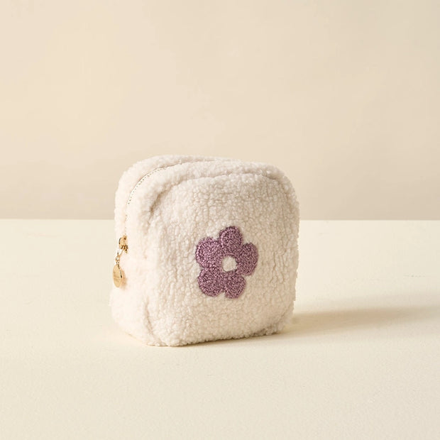 Teddy Pouch Flower in Purple - Small