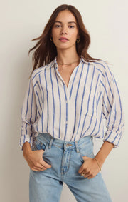 Z Supply Perfect Linen Top in Blue