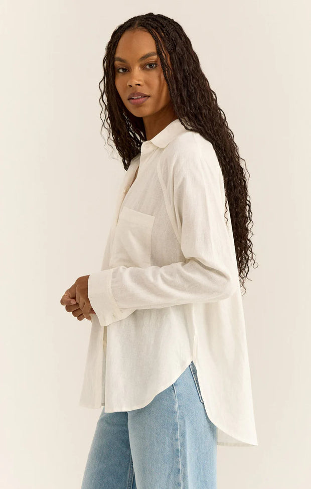Z Supply Perfect Linen Top in White