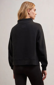 Z Supply Stay Warm Funnel Sweatshirt in Black