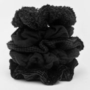 Kitsch Textured Scrunchie Set in Black