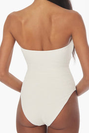 We Wore What Ruched Bandeau One Piece