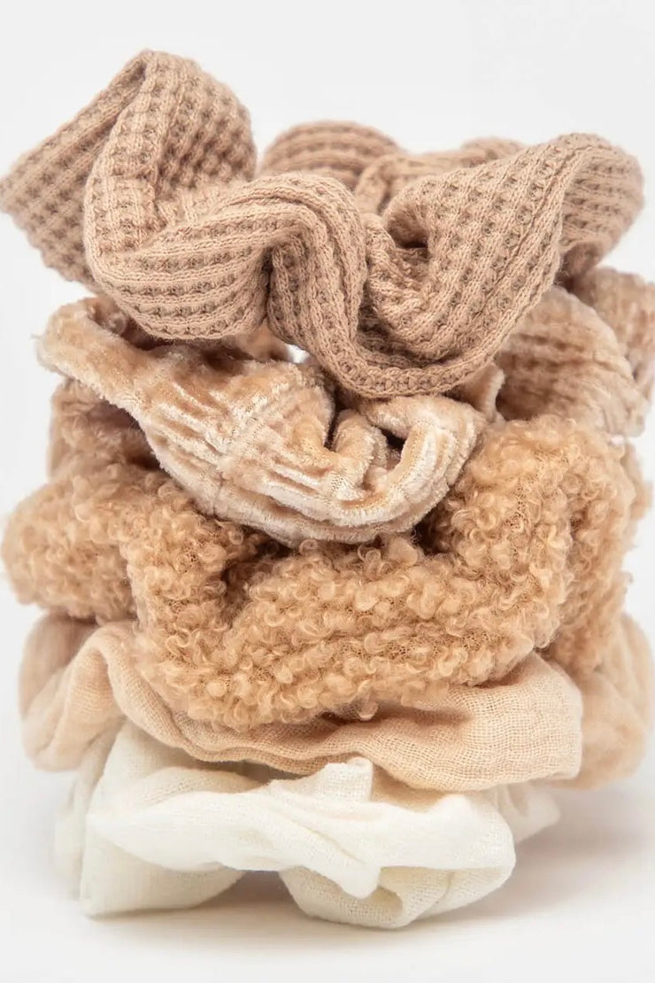 Kitsch Textured Scrunchie Set in Sand