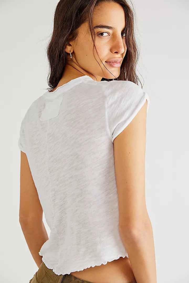 Free People Be My Baby Tee in White