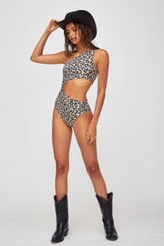 Beach Riot Celine One Piece in Taupe Core Leopard