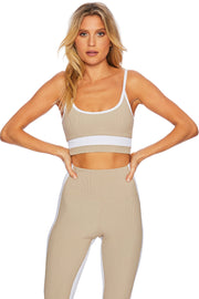 Beach Riot Eva Top in Taupe and White