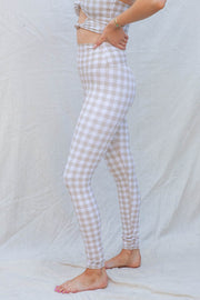 Beach Riot Piper Legging in Taupe Houndstooth