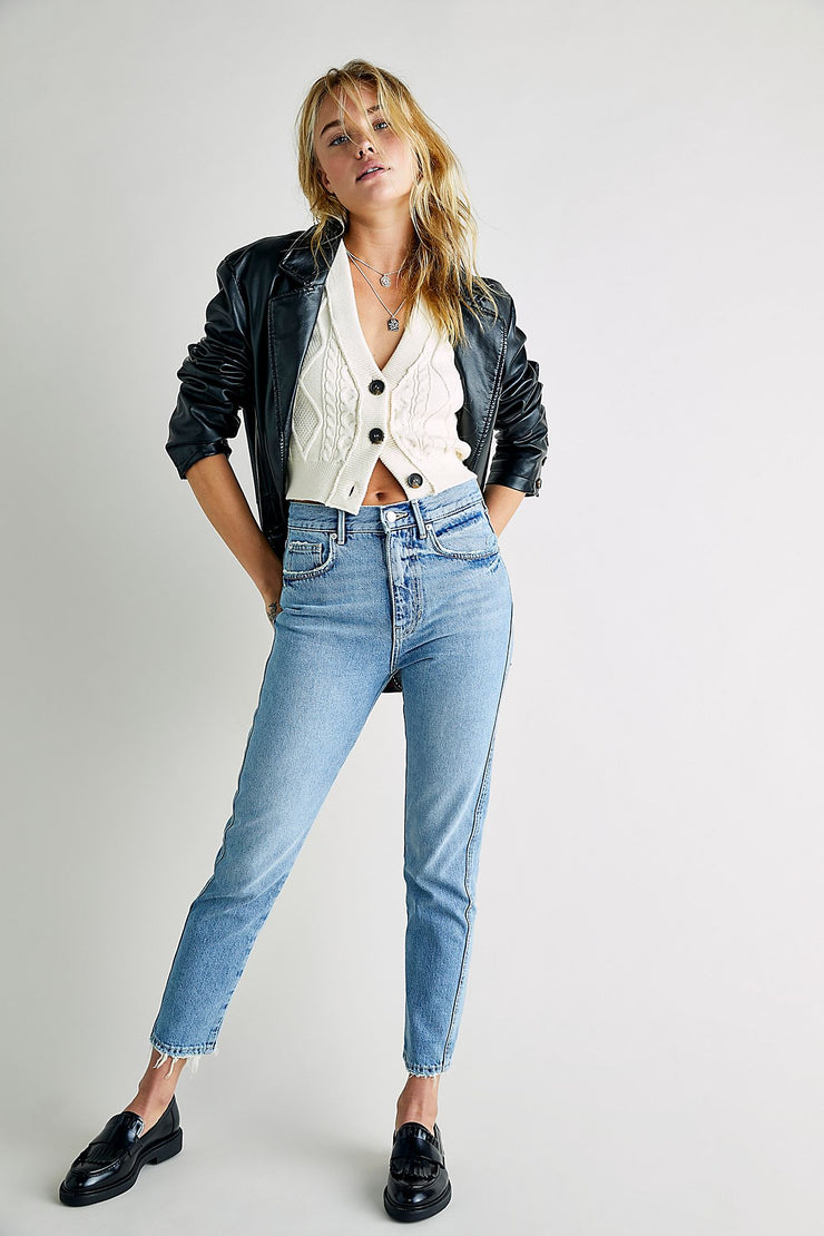 Free People Stovepipe Jean in Mid Indigo