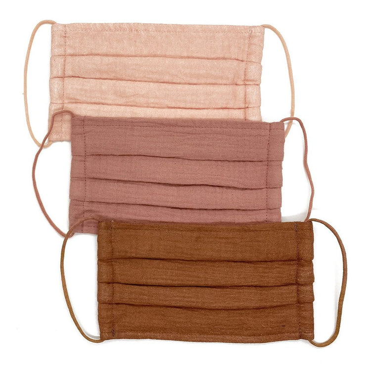 Kitsch Cotton Face Mask in Dusty Rose- 3 Piece Set