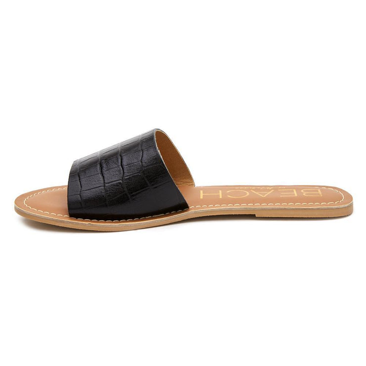 Matisse Cabana Sandal in Black Crocodile Leather