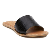 Matisse Cabana Sandal in Black Crocodile Leather