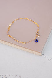 May Martin Link Chain With Evil Eye And Coin Bracelet