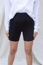 Nia Contour Bike Shorts in Black