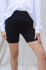 Nia Contour Bike Shorts in Black