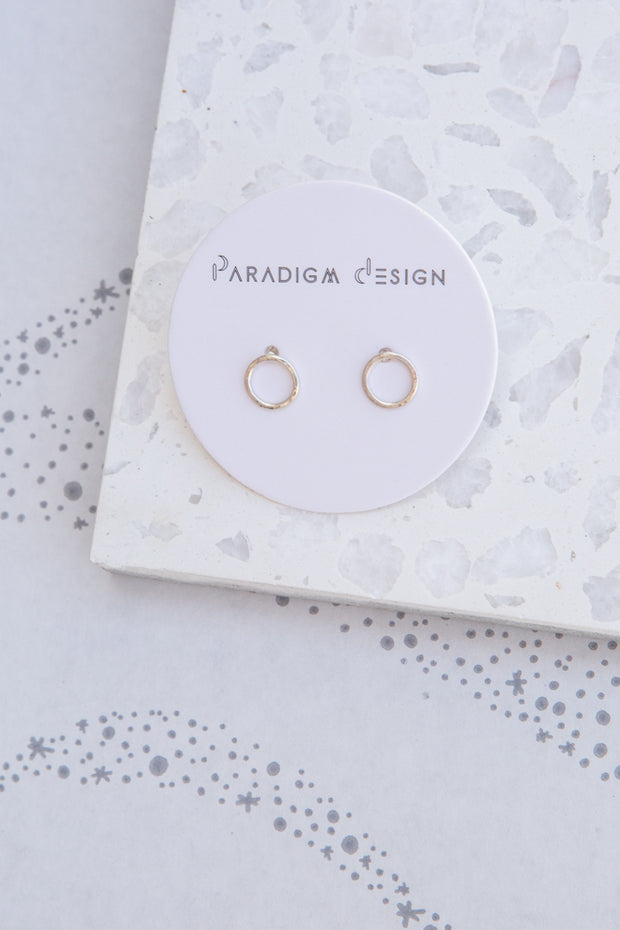 Paradigm Circle Post Earrings in Silver