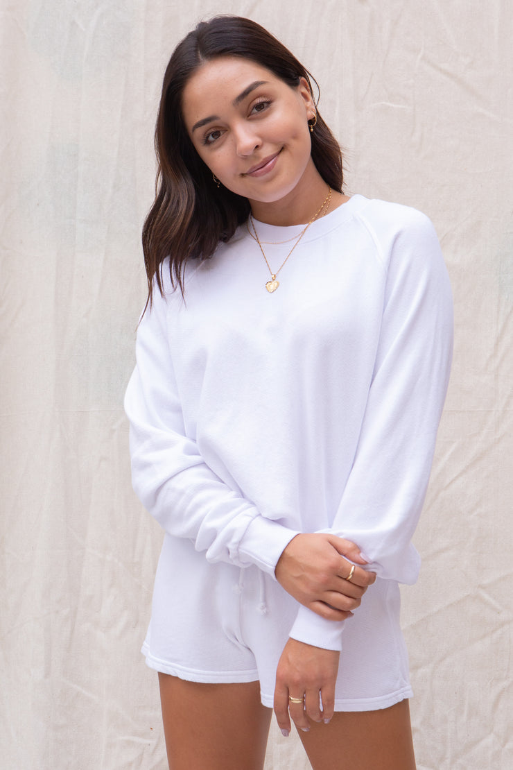 Perfect White Tee Stones Pullover in White
