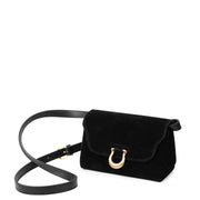 Sancia The Anouk Buckle Bag in Black Suede