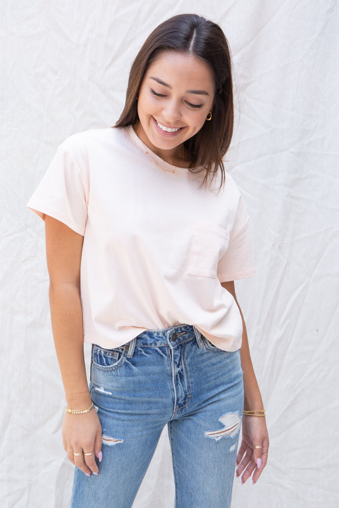 Sanctuary Essential One Pocket Tee in Rosewater