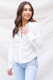 Sanctuary Mariana Ruched Button Down in White