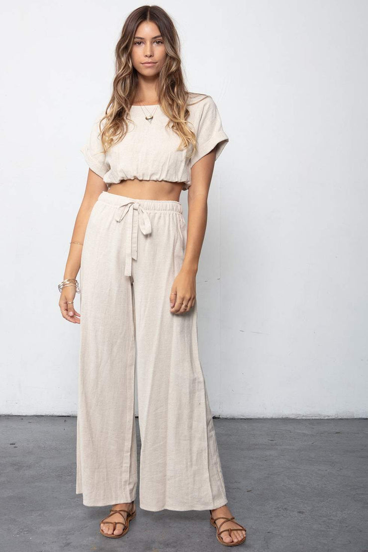 Stillwater The Venice Wide Leg Pant in Natural