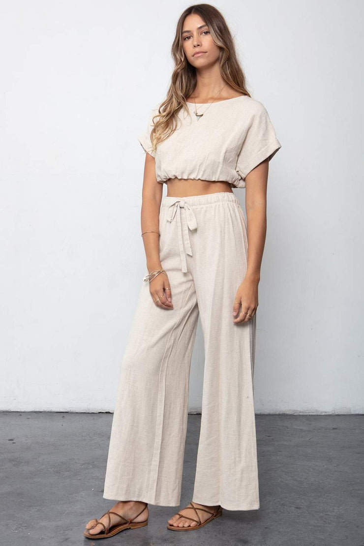 Stillwater The Venice Wide Leg Pant in Natural