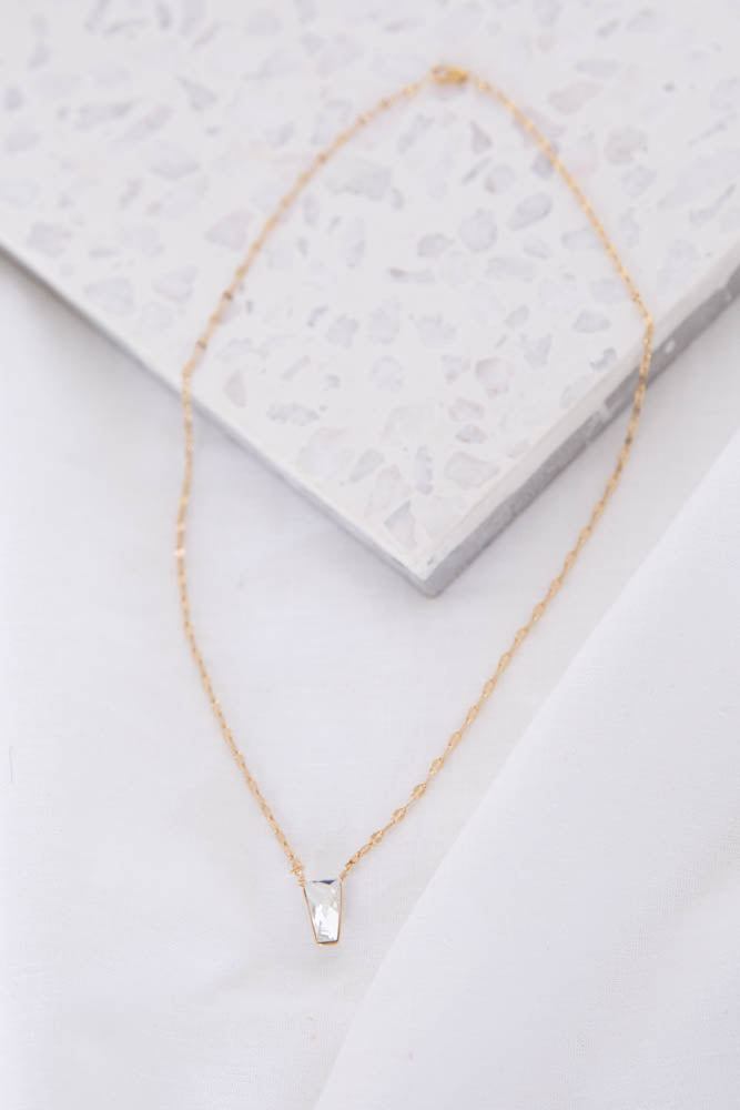 Wendi Grant Crystal Triangle Necklace