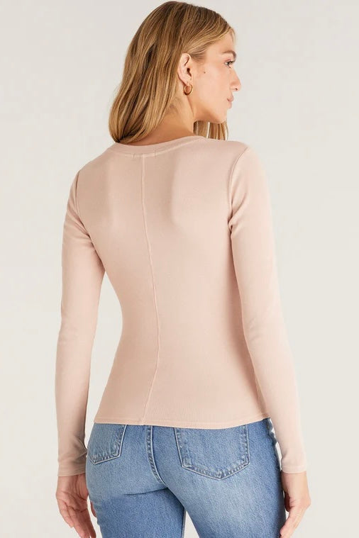 Z Supply Sirena Long Sleeve in Soft Pink