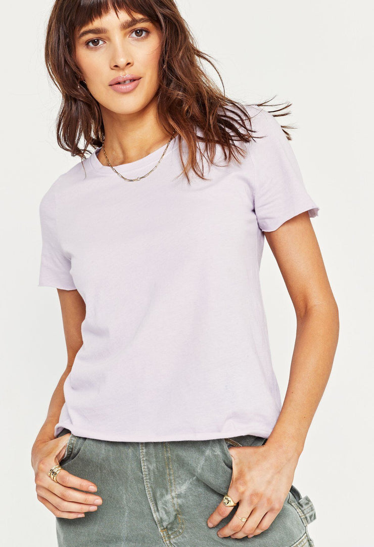 Project Social T Raw Edge Tee in Frosted Violet