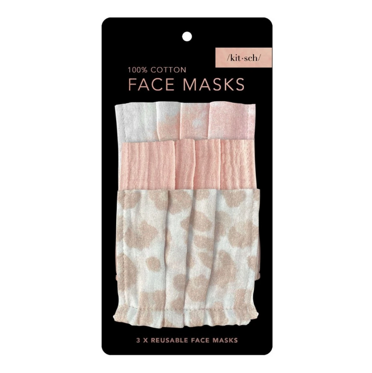 Kitsch Cotton Face Mask in Blush-3 Piece Set