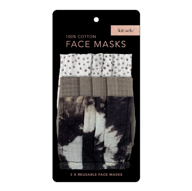 Kitsch Cotton Face Mask in Neutral-3 Piece Set