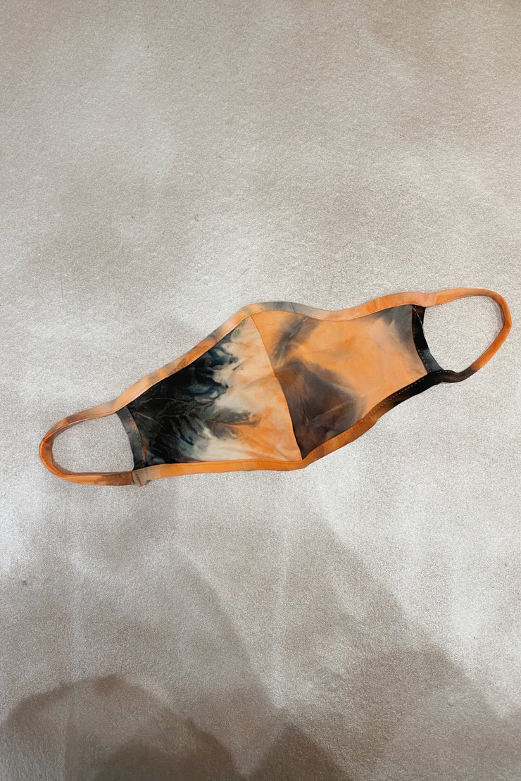Face Mask in Orange Tie Dye