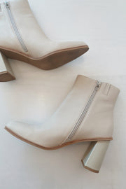 Dolce Vita Timone Booties in Ivory Leather